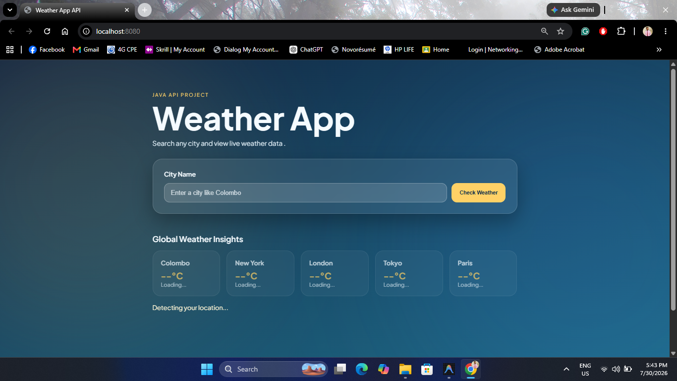 Java Weather App Preview